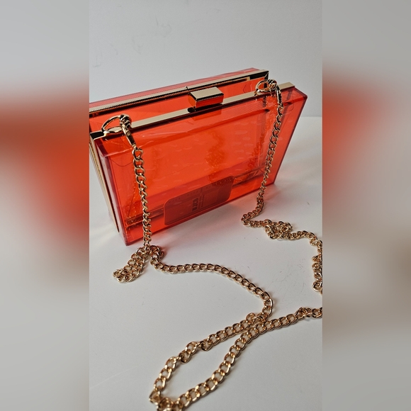 Red Acrylic Clear Clutch - Picture 9 of 12